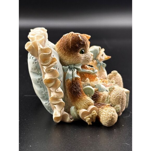 Vtg 1995 1990s Calico Kittens figurine Hello Little One Enesco Baby - Picture 4 of 13